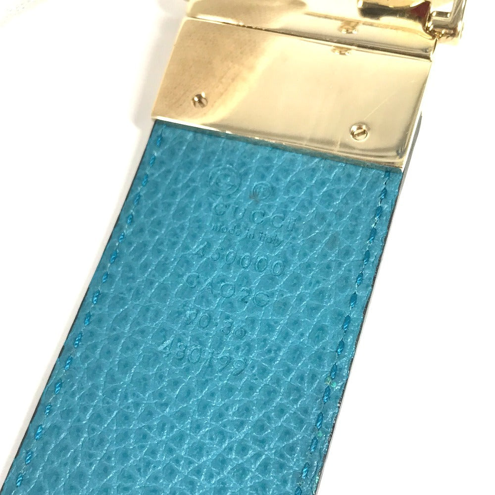 GUCCI 450000 Double G GG Logo Belt for Bottoms, Buckle, Leather, Men's, Black