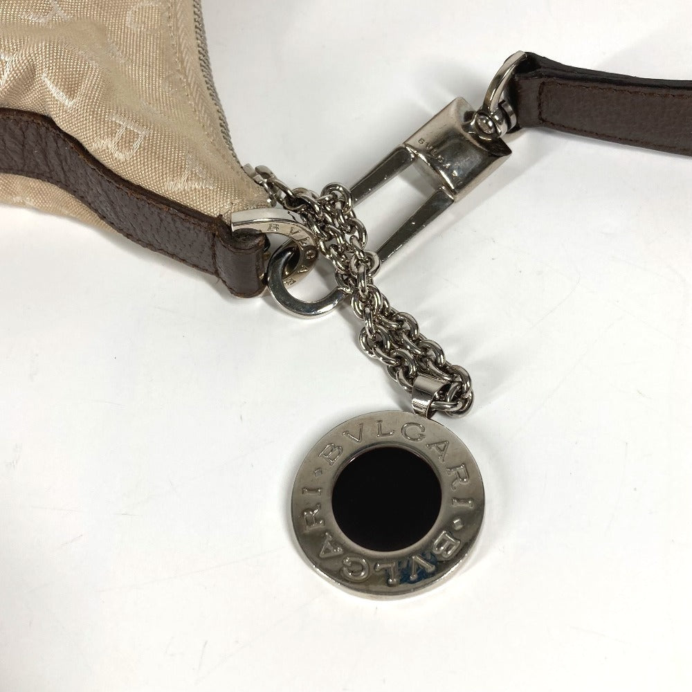 BVLGARI ロゴマニア ブルガリブルガリ カバン 肩掛け ショルダーバッグ レザー/キャンバス レディース ベージュ