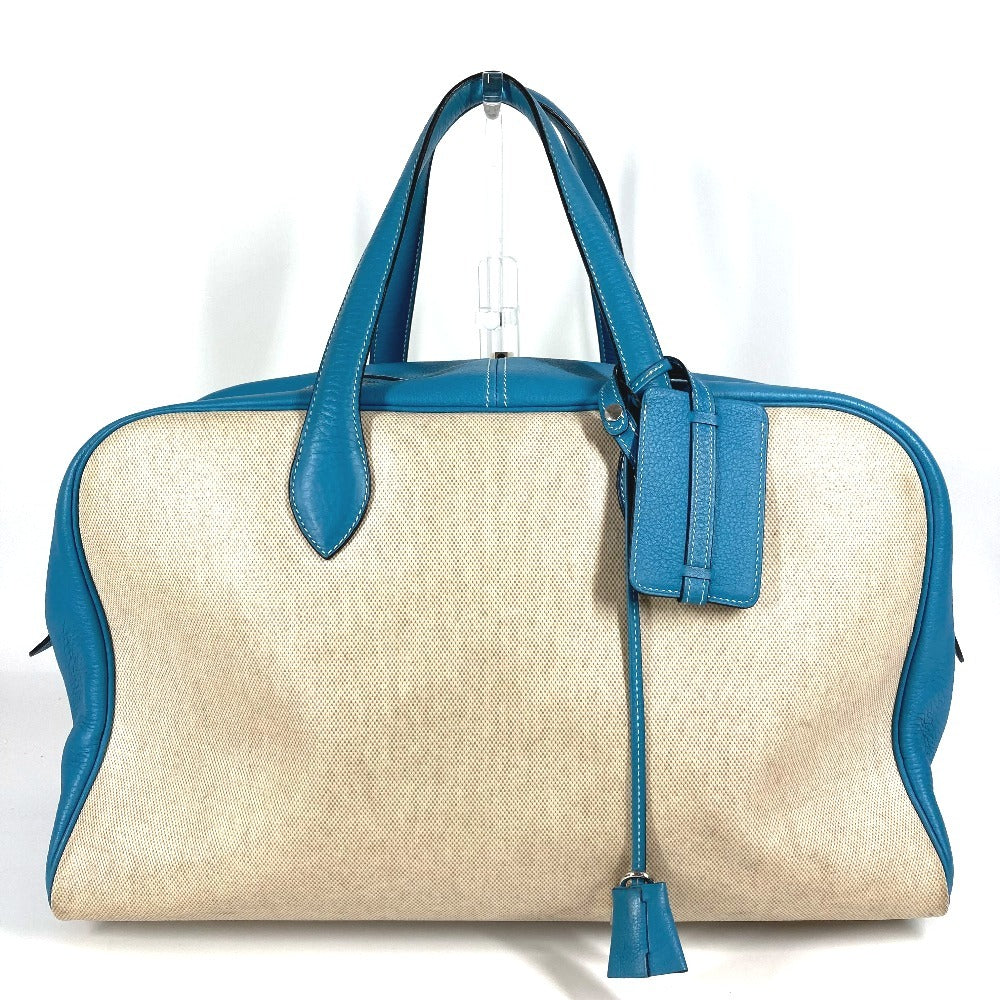 HERMES ヴィクトリア 43 ヴィクトリア43 ショルダーバッグ カバン 肩掛け トラベルバッグ 旅行バッグ ボストンバッグ トワルアッシュ ユニセックス ブルージーン ブルー