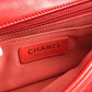 CHANEL AS2380 CC Coco Mark Matelasse Jeweled Double Chain Bag, Crossbody Bag, Flap Shoulder Bag, Lambskin, Women's, Red