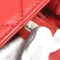 CHANEL AS2380 CC Coco Mark Matelasse Jeweled Double Chain Bag, Crossbody Bag, Flap Shoulder Bag, Lambskin, Women's, Red