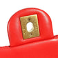CHANEL AS2380 CC Coco Mark Matelasse Jeweled Double Chain Bag, Crossbody Bag, Flap Shoulder Bag, Lambskin, Women's, Red