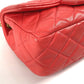 CHANEL AS2380 CC Coco Mark Matelasse Jeweled Double Chain Bag, Crossbody Bag, Flap Shoulder Bag, Lambskin, Women's, Red