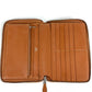 HERMES Azap Combine Long Wallet with Round Zipper Travel Case, Leather, Unisex, Gold