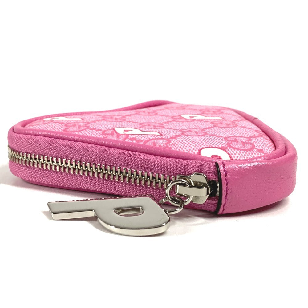 GUCCI Palace GG Supreme logo wallet with zip-around closure, coin purse, and multi-purpose pouch in GG Supreme canvas. Unisex, pink. 723144