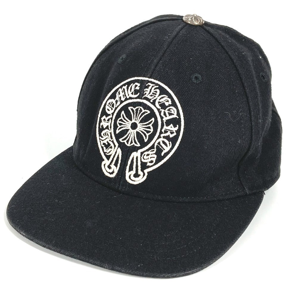 CHROME HEARTS ロゴ ホースシュー 帽子 キャップ帽 ベースボール キャップ コットン ユニセックス ブラック