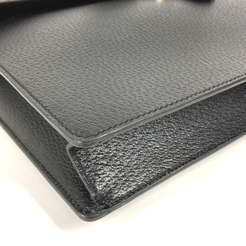 GUCCI 295256 Logo Business Bag Briefcase Handbag Leather Men's Black