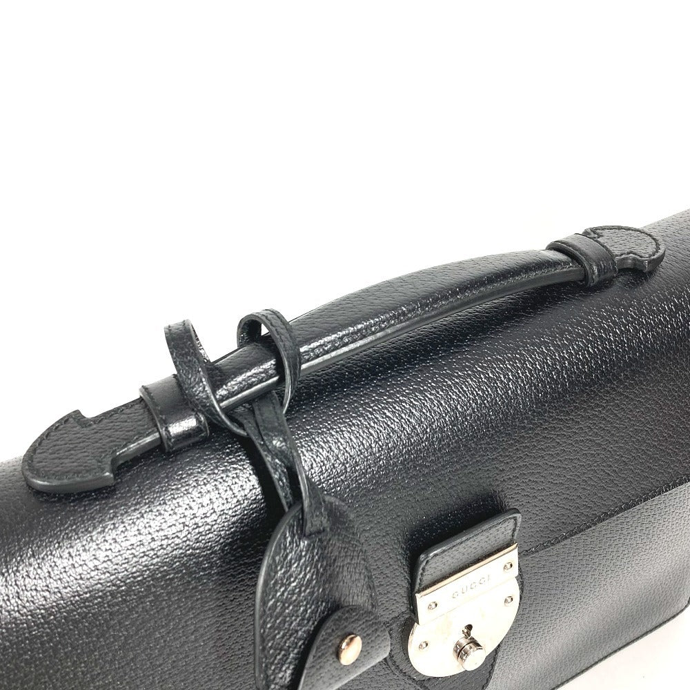 GUCCI 295256 Logo Business Bag Briefcase Handbag Leather Men's Black