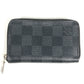 LOUIS VUITTON N63076 Damier Graphite Zippy Coin Purse Wallet with Zip-Around Closure, Damier Graphite Canvas, Men's, Black
