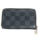 LOUIS VUITTON N63076 Damier Graphite Zippy Coin Purse Wallet with Zip-Around Closure, Damier Graphite Canvas, Men's, Black