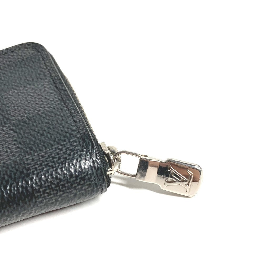 LOUIS VUITTON N63076 Damier Graphite Zippy Coin Purse Wallet with Zip-Around Closure, Damier Graphite Canvas, Men's, Black
