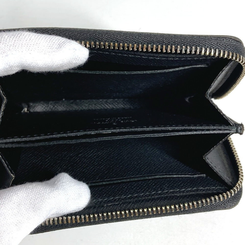 LOUIS VUITTON N63076 Damier Graphite Zippy Coin Purse Wallet with Zip-Around Closure, Damier Graphite Canvas, Men's, Black