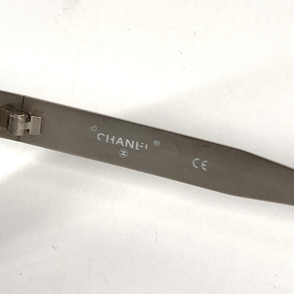 CHANEL 10506 90405 Vintage 31 Rue Cambon Camera Lens Oval Wave Pattern Eyeglasses Eyewear Sunglasses Metal Women's Black