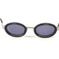 CHANEL 10506 90405 Vintage 31 Rue Cambon Camera Lens Oval Wave Pattern Eyeglasses Eyewear Sunglasses Metal Women's Black