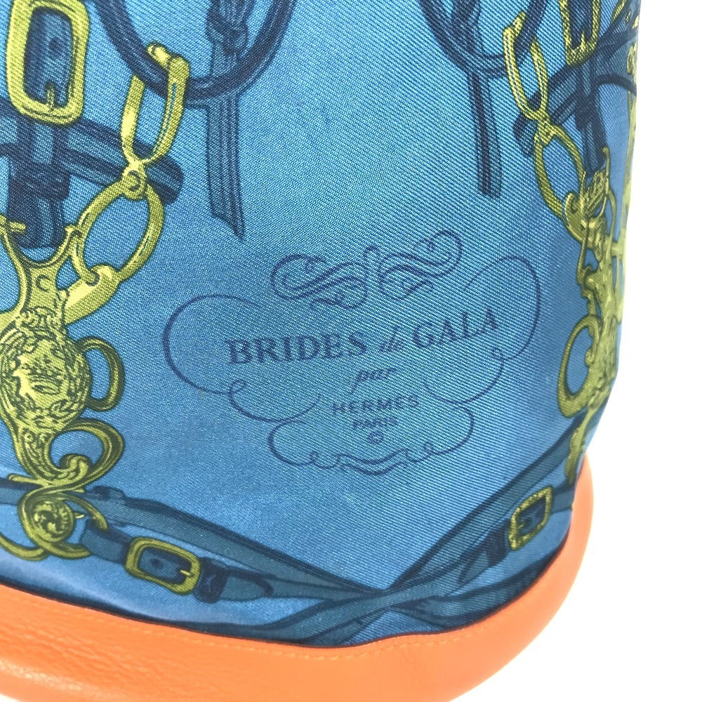 HERMES BRIDES de GALA 22 ソワクール22 ソワクール 22 巾着バッグ 肩掛け カバン ショルダーバッグ シルク レディース ブルー
