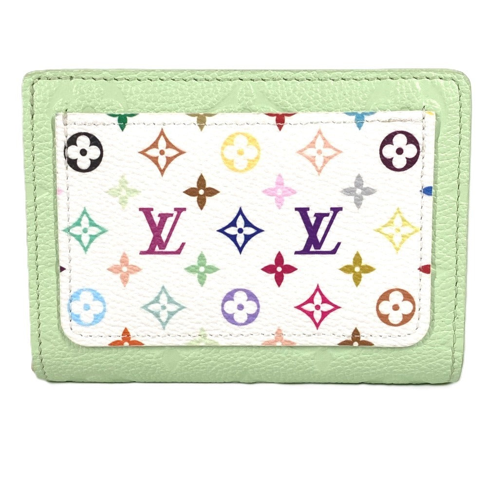 LOUIS VUITTON M13619 Monogram Multicolore LV×TM Takashi Murakami Portefeuille Claire Compact Wallet, Japan-exclusive, Bi-fold Wallet, Monogram Multicolore Canvas, Unisex, Green Tea Green