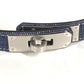 HERMES H010777UKAA Belt "Kelly" Jean 18 Kelly Belt Denim Belt Women's Blue