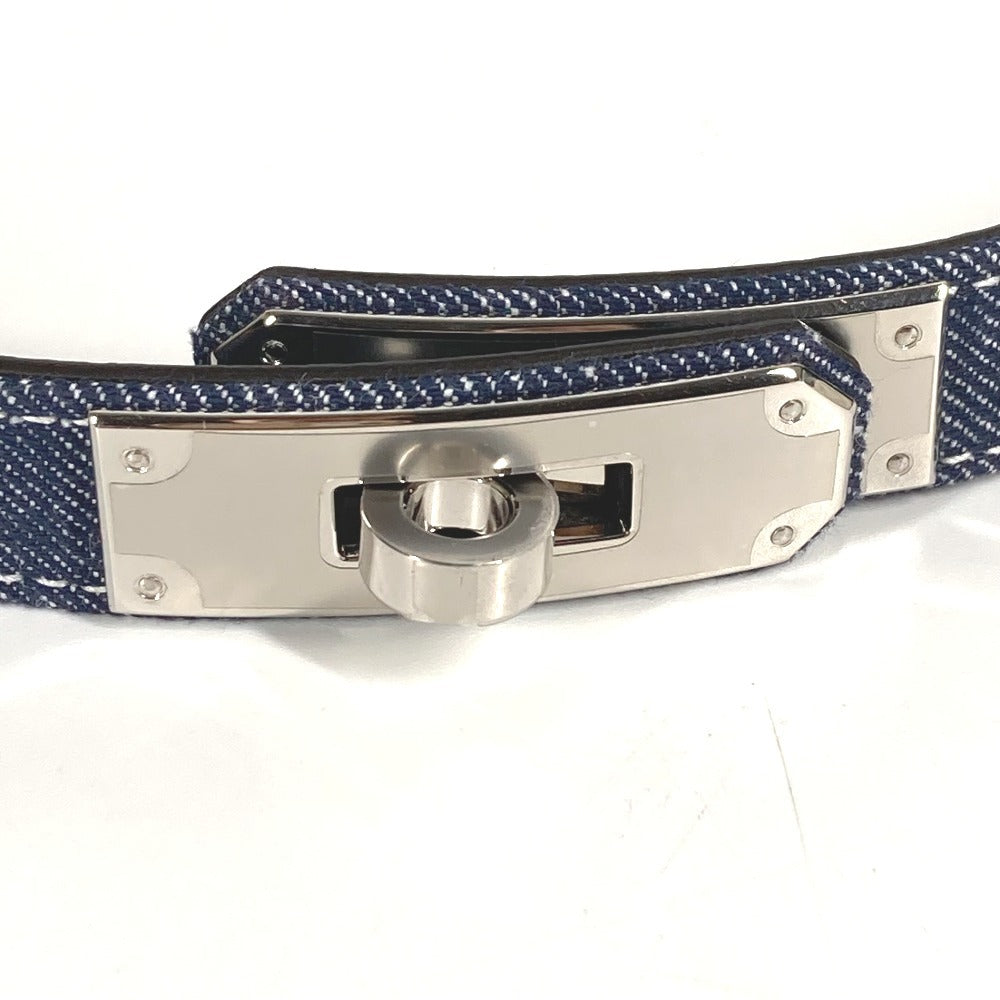 HERMES H010777UKAA Belt "Kelly" Jean 18 Kelly Belt Denim Belt Women's Blue