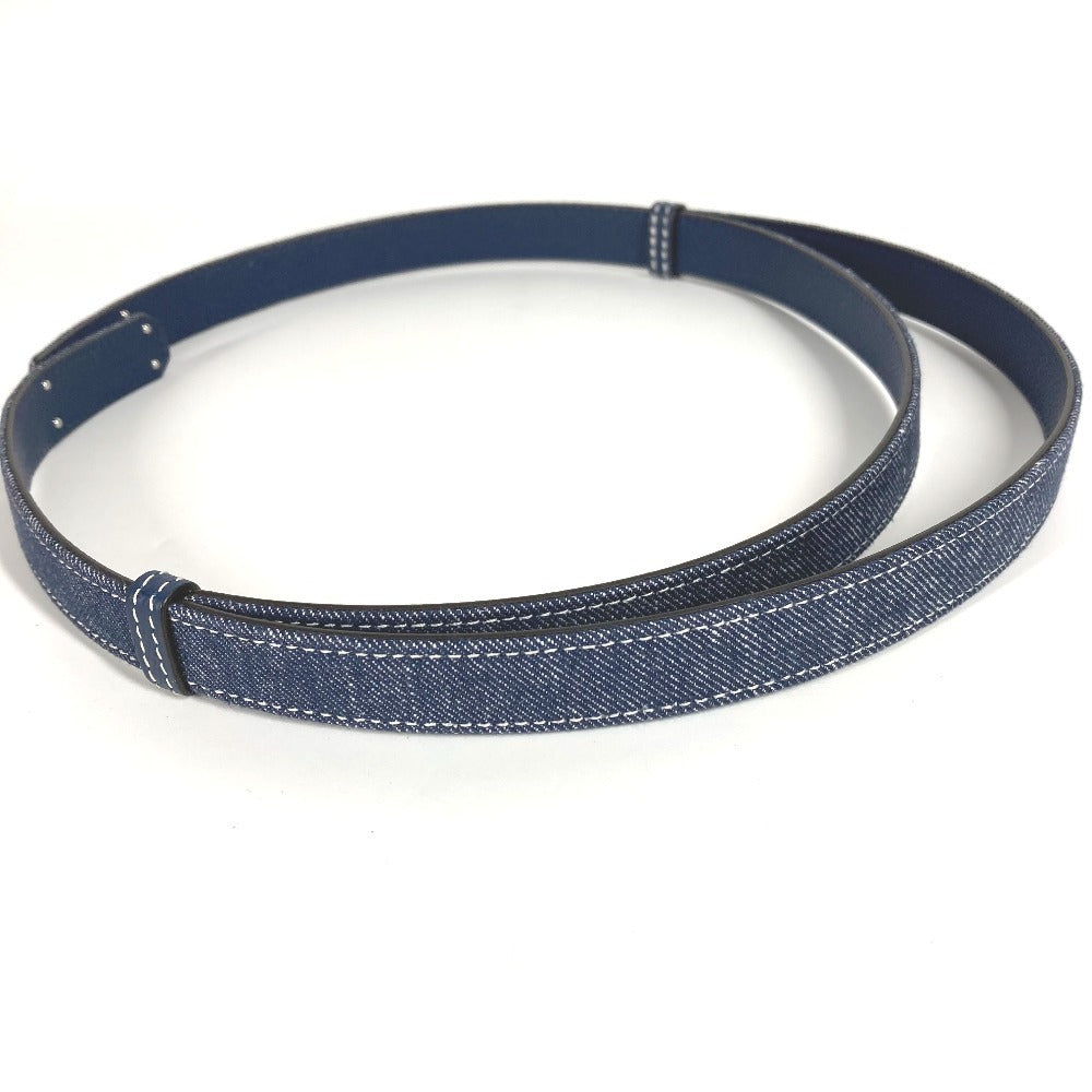 HERMES H010777UKAA Belt "Kelly" Jean 18 Kelly Belt Denim Belt Women's Blue