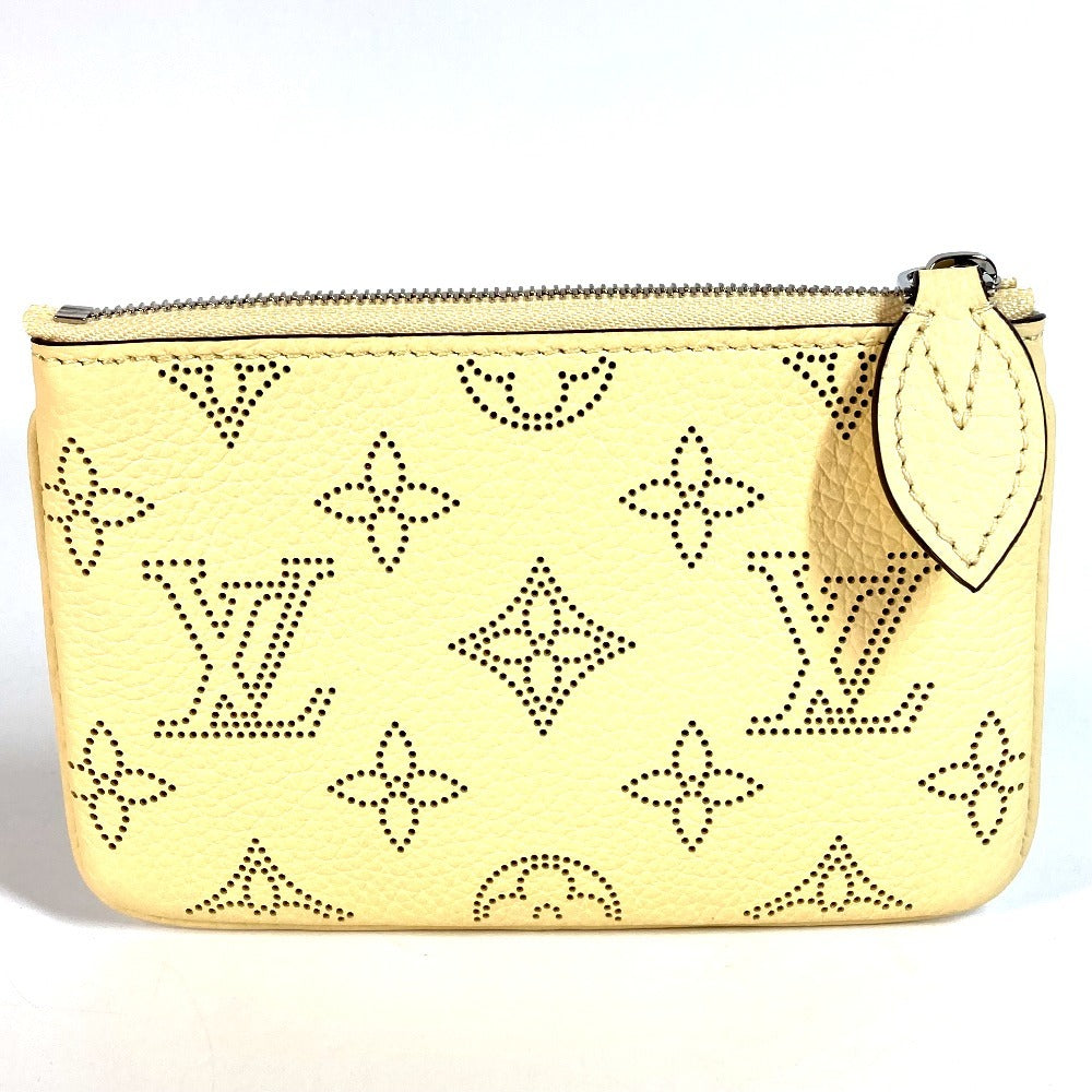 LOUIS VUITTON M81516 Monogram Mahina Pochette Cle Wallet, Compact Wallet with Coin Purse and Keychain, Japan-Exclusive Color, Monogram Mahina Leather, Unisex, Banana Yellow