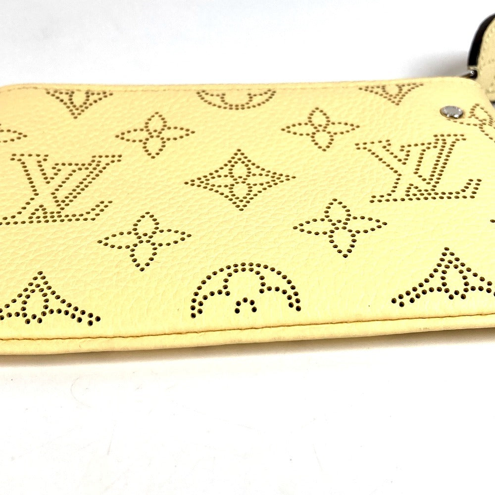 LOUIS VUITTON M81516 Monogram Mahina Pochette Cle Wallet, Compact Wallet with Coin Purse and Keychain, Japan-Exclusive Color, Monogram Mahina Leather, Unisex, Banana Yellow