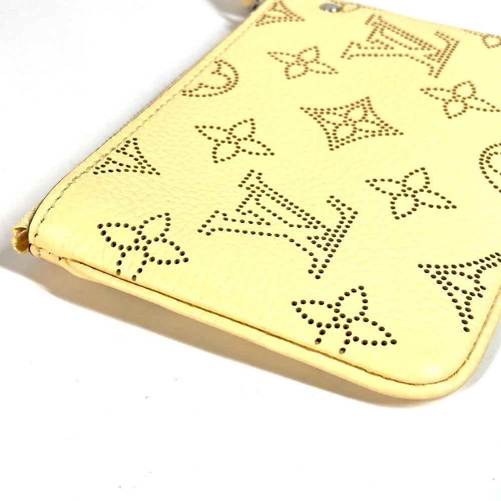 LOUIS VUITTON M81516 Monogram Mahina Pochette Cle Wallet, Compact Wallet with Coin Purse and Keychain, Japan-Exclusive Color, Monogram Mahina Leather, Unisex, Banana Yellow