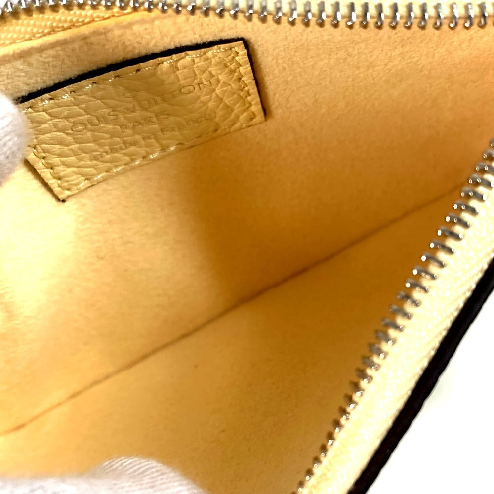 LOUIS VUITTON M81516 Monogram Mahina Pochette Cle Wallet, Compact Wallet with Coin Purse and Keychain, Japan-Exclusive Color, Monogram Mahina Leather, Unisex, Banana Yellow