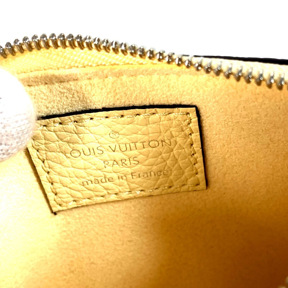 LOUIS VUITTON M81516 Monogram Mahina Pochette Cle Wallet, Compact Wallet with Coin Purse and Keychain, Japan-Exclusive Color, Monogram Mahina Leather, Unisex, Banana Yellow