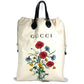 GUCCI 552403 Flower Flora Chateau Marmont Drawstring Tote Bag, Shoulder Bag, Leather/Canvas, Unisex, White