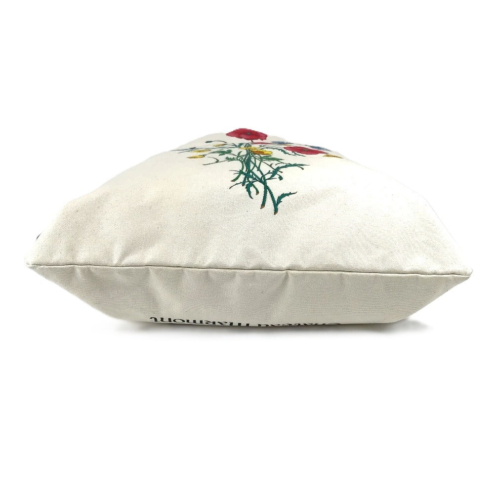 GUCCI 552403 Flower Flora Chateau Marmont Drawstring Tote Bag, Shoulder Bag, Leather/Canvas, Unisex, White