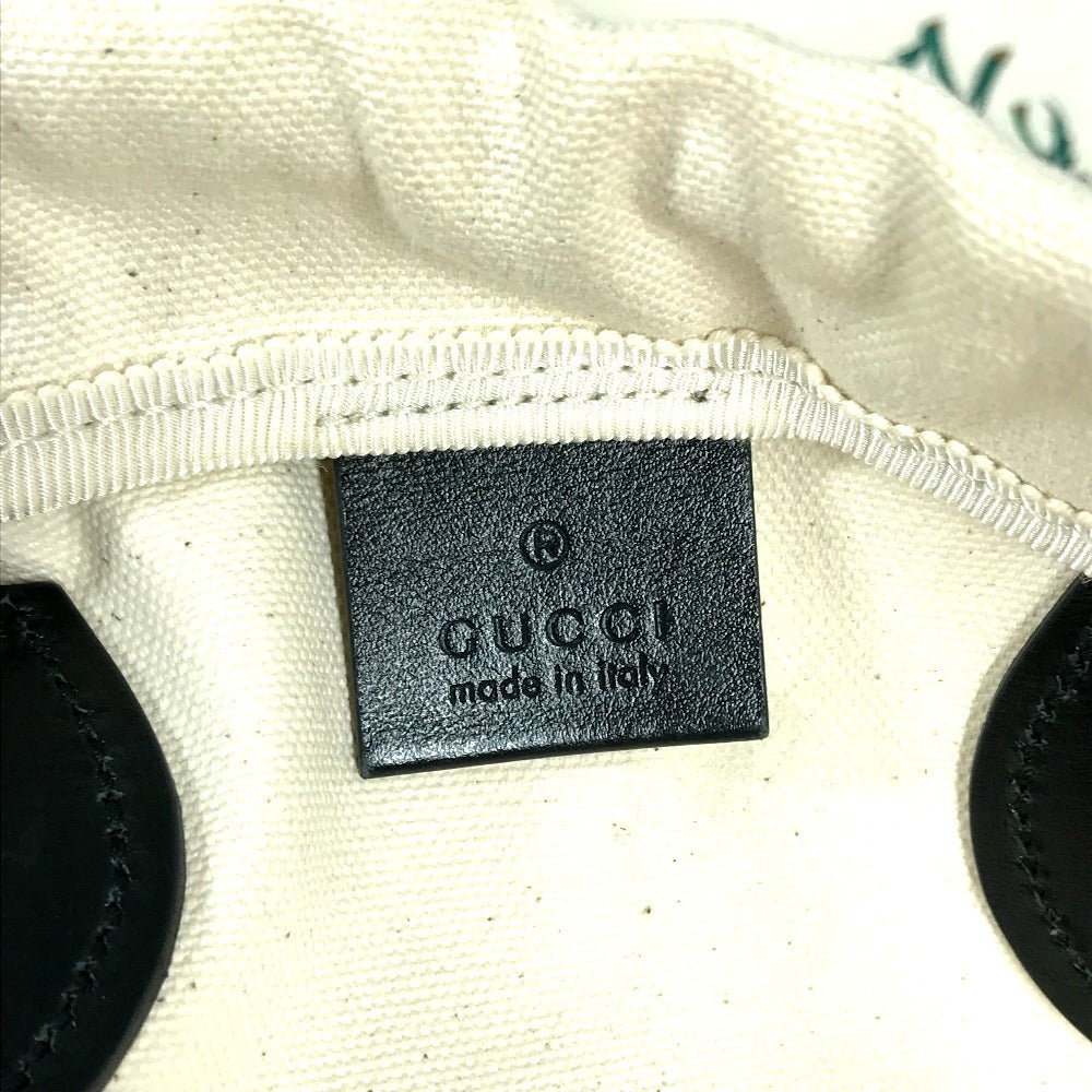 GUCCI 552403 Flower Flora Chateau Marmont Drawstring Tote Bag, Shoulder Bag, Leather/Canvas, Unisex, White