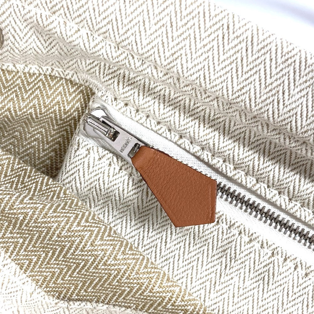 HERMES ロゴ サック アリーヌ MM サックアリーヌMM カバン リュックサック トワルシェブロン ユニセックス ベージュ
