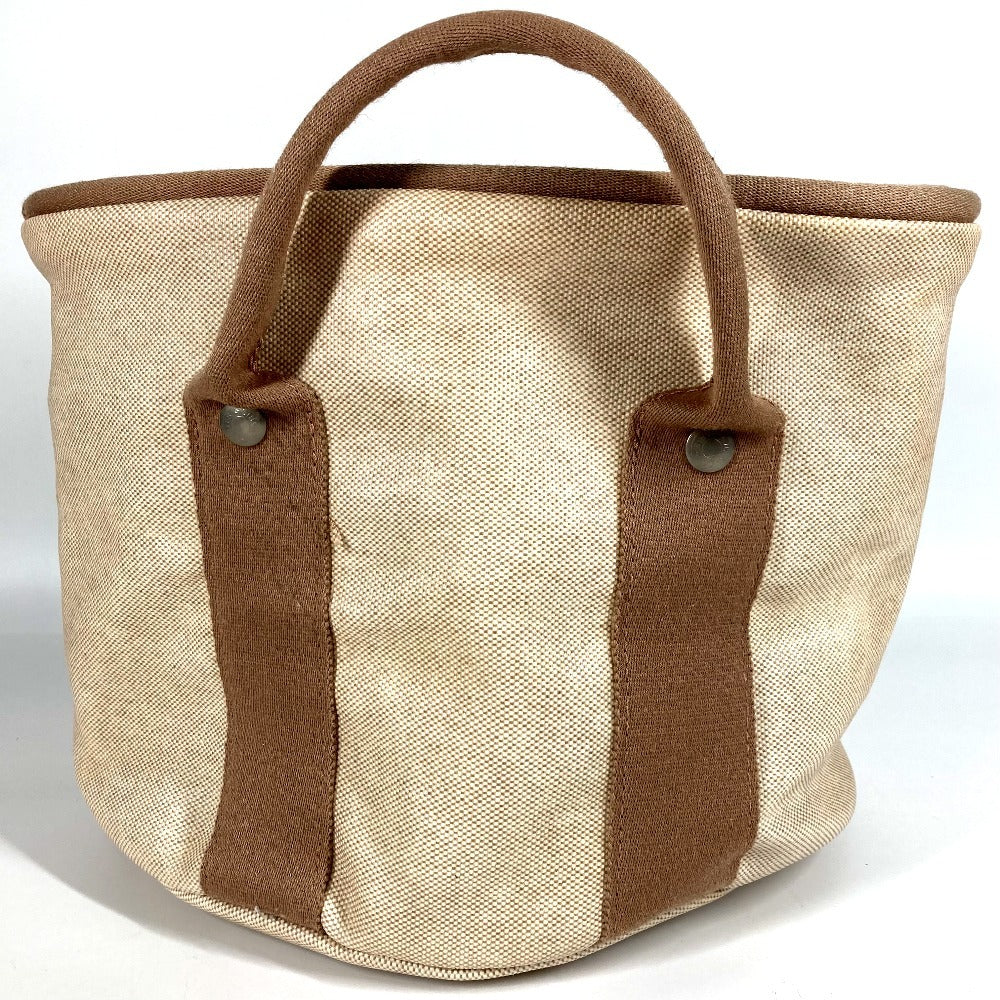 HERMES サック・ア・ビシェット ビシェット カバン バスケット バケツ ばけつ インテリア ハンドバッグ コーティングキャンバス ユニセックス ベージュ