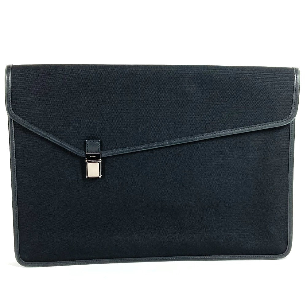 GUCCI 108841 Logo Bag Pouch Second Bag Document Bag Clutch Bag Nylon/Leather Unisex Black