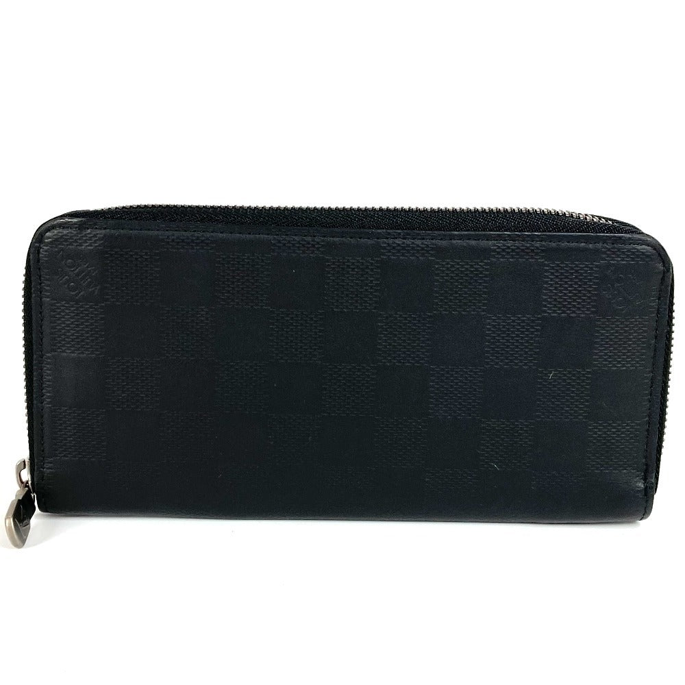LOUIS VUITTON N63548 Damier Infini Zippy Wallet Vertical Long Wallet Round Zipper Long Wallet Damier Infini Leather Unisex Onyx Black