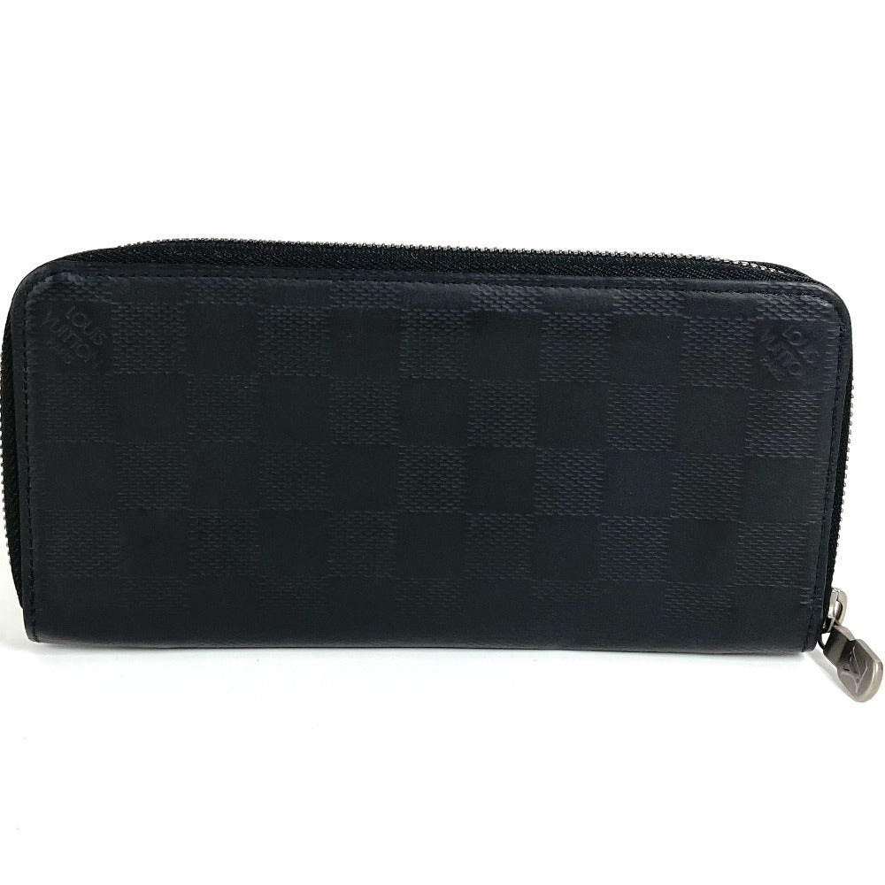 LOUIS VUITTON N63548 Damier Infini Zippy Wallet Vertical Long Wallet Round Zipper Long Wallet Damier Infini Leather Unisex Onyx Black