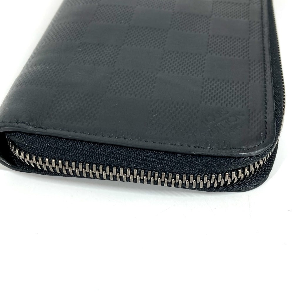 LOUIS VUITTON N63548 Damier Infini Zippy Wallet Vertical Long Wallet Round Zipper Long Wallet Damier Infini Leather Unisex Onyx Black