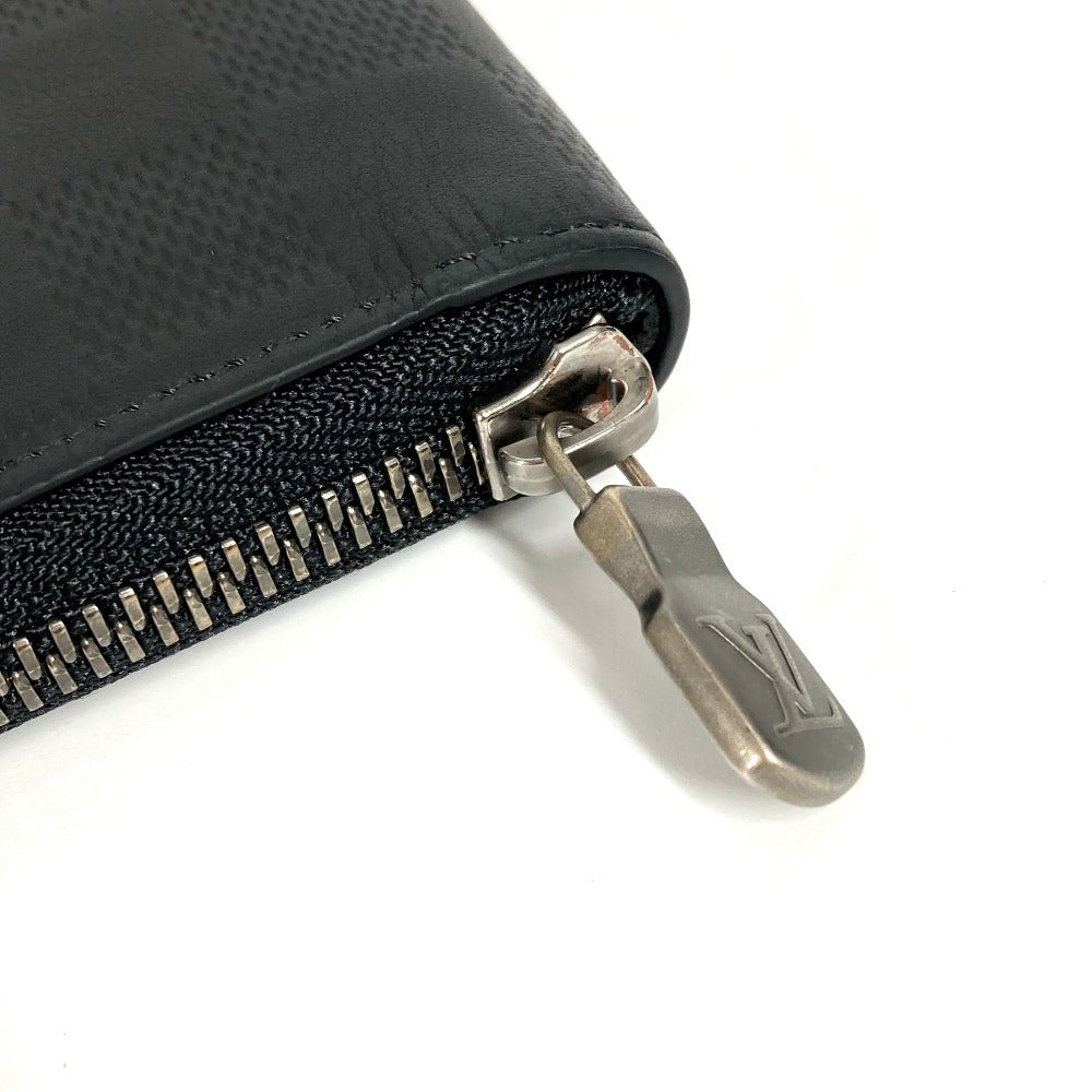 LOUIS VUITTON N63548 Damier Infini Zippy Wallet Vertical Long Wallet Round Zipper Long Wallet Damier Infini Leather Unisex Onyx Black