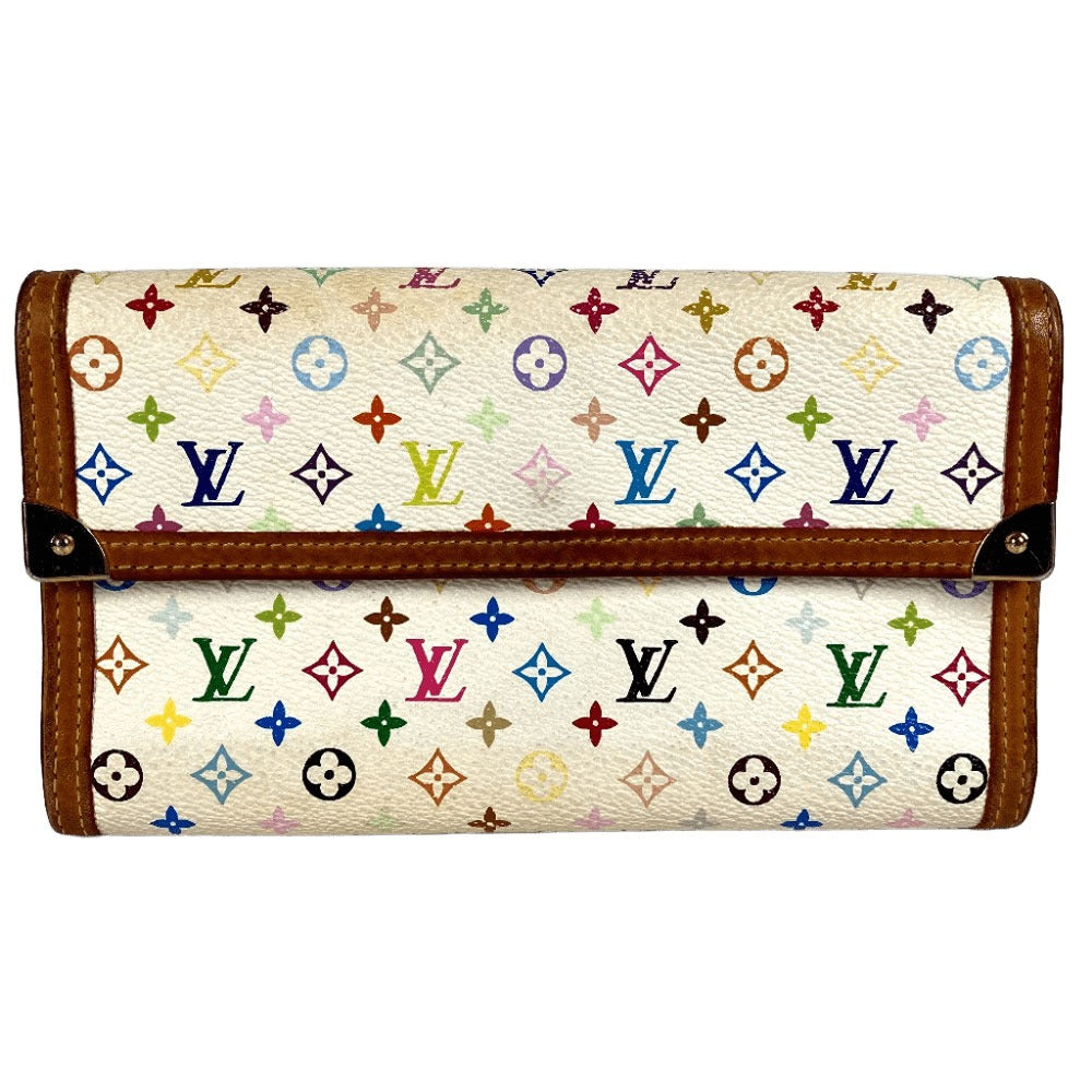 LOUIS VUITTON M92659 Monogram Multicolore Porte Tresor International Long Wallet, Tri-fold, Monogram Multicolore Canvas, Unisex, White