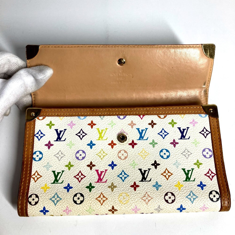 LOUIS VUITTON M92659 Monogram Multicolore Porte Tresor International Long Wallet, Tri-fold, Monogram Multicolore Canvas, Unisex, White