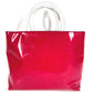 PRADA Tote Bag with Plastic Handle and Triangle Logo, Enamel, Women's, Pink