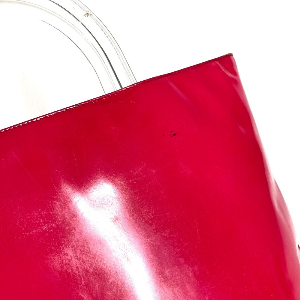 PRADA Tote Bag with Plastic Handle and Triangle Logo, Enamel, Women's, Pink