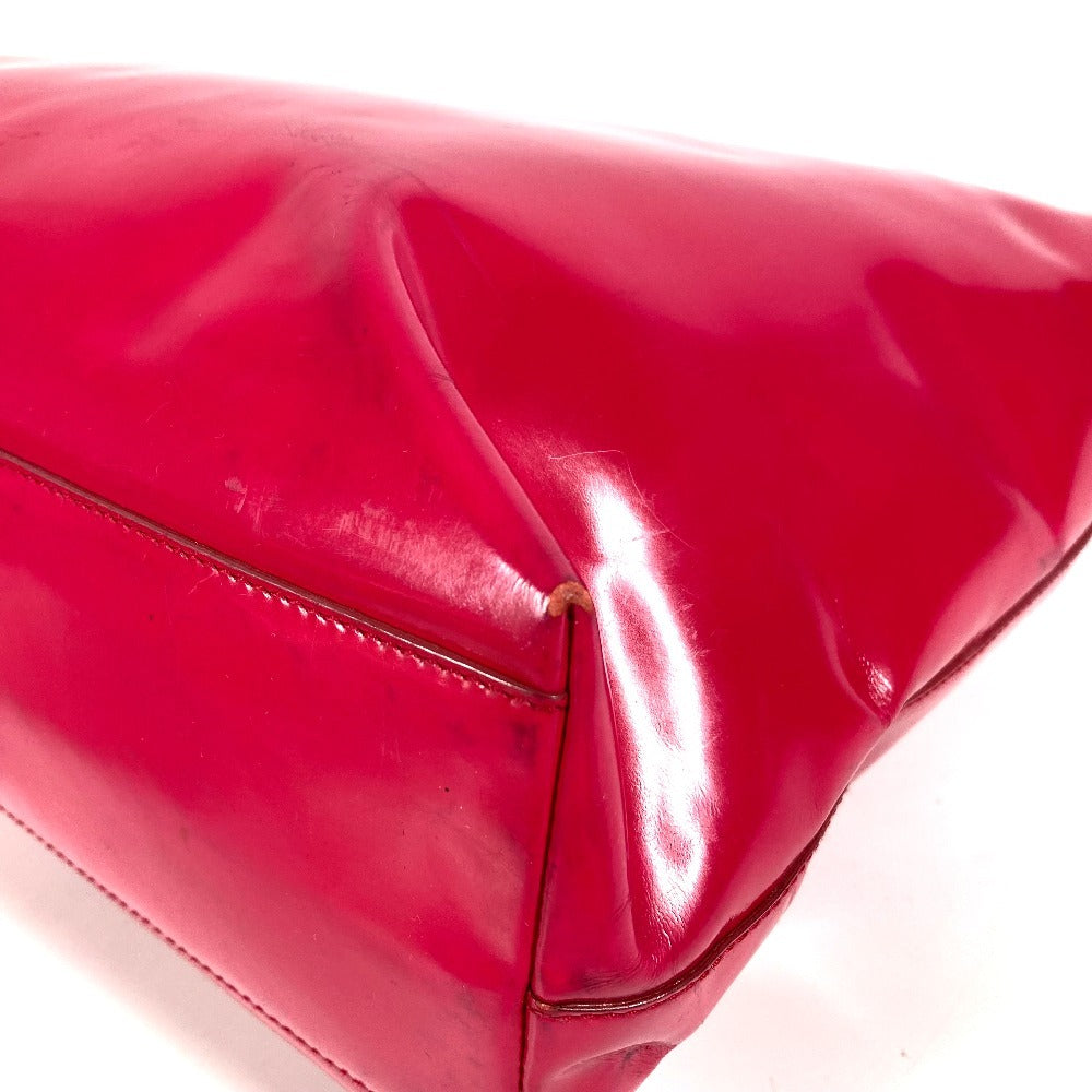 PRADA Tote Bag with Plastic Handle and Triangle Logo, Enamel, Women's, Pink