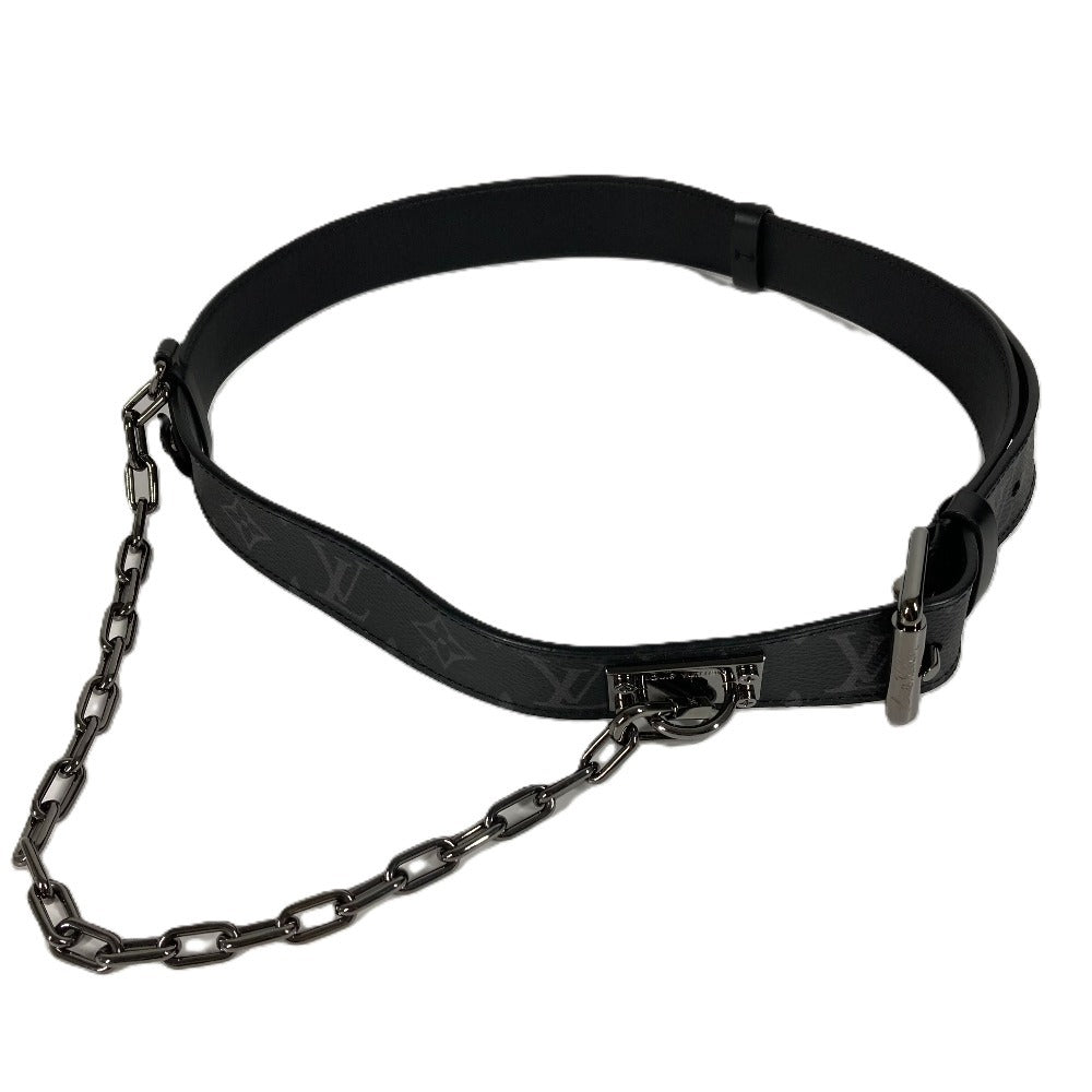 LOUIS VUITTON M0179V モノグラムエクリプス サンチュールシグネチャーチェーン35MM チェーン ベルト モノグラムエクリプスキャンバス メンズ ブラック