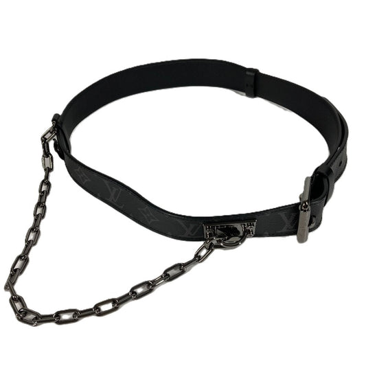LOUIS VUITTON M0179V モノグラムエクリプス サンチュールシグネチャーチェーン35MM チェーン ベルト モノグラムエクリプスキャンバス メンズ ブラック