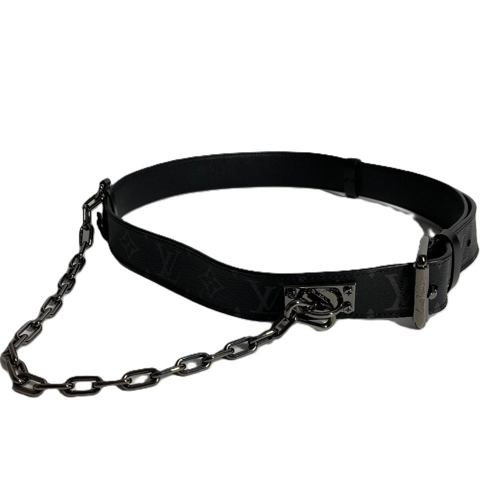 LOUIS VUITTON M0179V モノグラムエクリプス サンチュールシグネチャーチェーン35MM チェーン ベルト モノグラムエクリプスキャンバス メンズ ブラック