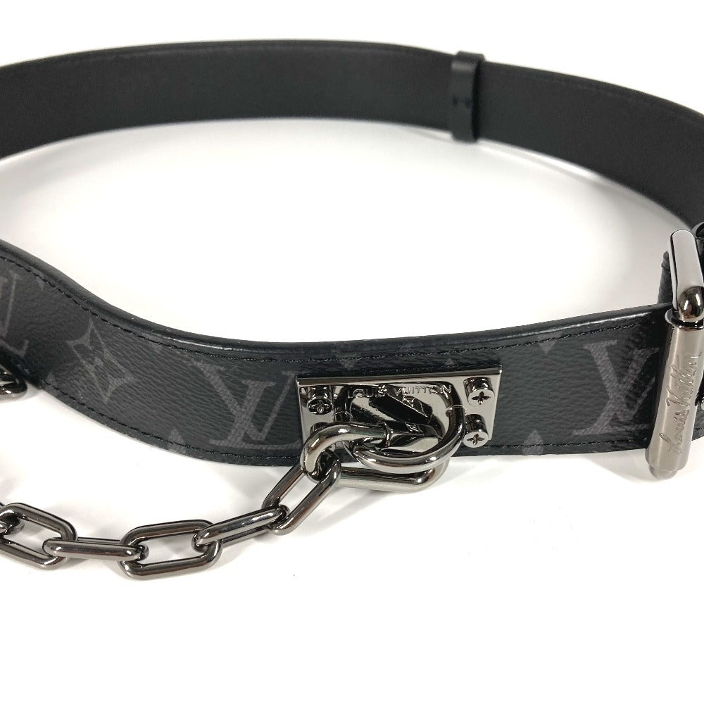 LOUIS VUITTON M0179V モノグラムエクリプス サンチュールシグネチャーチェーン35MM チェーン ベルト モノグラムエクリプスキャンバス メンズ ブラック