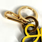LOEWE C821232X06 Logo Anagram Charm (Calf Leather) Bag Charm Keychain, Unisex, Yellow