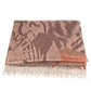 HERMES Tiger Animal Fringe Plaid Blanket, Cashmere, Unisex, Brown