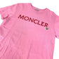 MONCLER logo MAGLIA MANICHE CORTE short-sleeved crew neck T-shirt in pink.